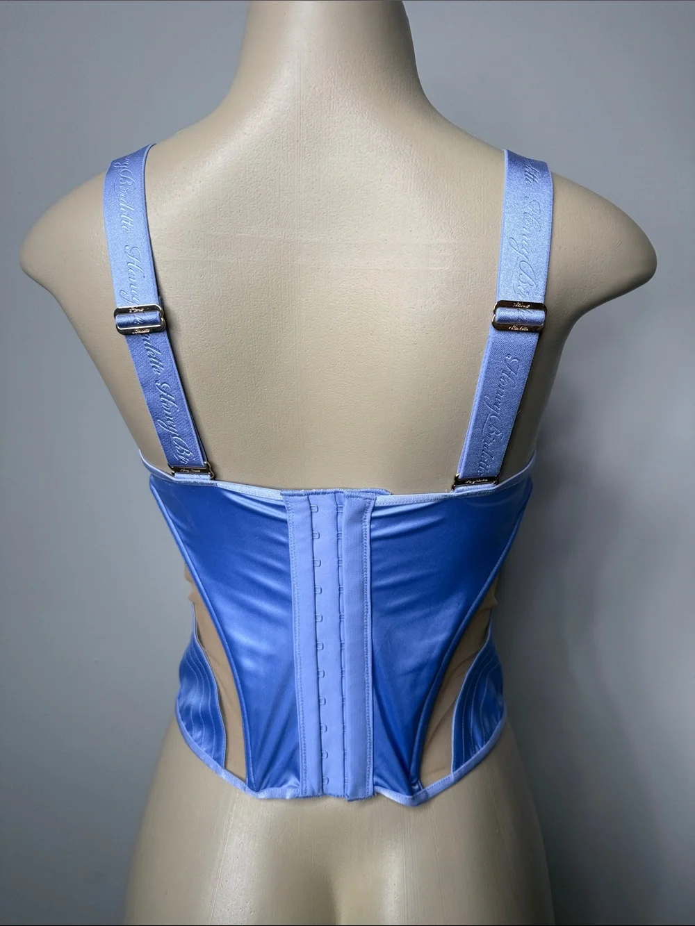 Honey Birdette Liva blue Satin Corset Top